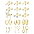 thumbnail image 1 of LOLIAS Set de 15 pares de aretes planos con baño de oro de 14K, 1 of 9