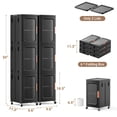 thumbnail image 6 of BROVIEW 2x 3-Tier Tall Narrow Storage Cabinet Organizer, Slim Bathroom Cabinets with Doors and Shelves Adjustable, Plastic Kitchen Pantry Organizers and Storages for Small Space, Laundry, Black, 6 of 7