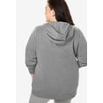 thumbnail image 2 of Woman Within Plus Size Better Fleece Zip-Front Hoodie Long Oversized Sweatshirt, 2 of 6