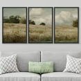 thumbnail image 2 of PixonSign Framed Wall Art Set Country Field Landscape Pasture Nature Wilderness Modern Artwork Landscape Decor Abstract Fine Art Chic for Living Room, Bedroom, Office - 24"x36"x3 Panels Black, 2 of 5