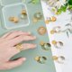 thumbnail image 2 of 10 anillos de acero inoxidable con dijes, anillos abiertos para dedos, anillos ajustables, anillos redondos planos de metal, anillos abiertos dorados, componentes para anillos de dedos., 2 of 6