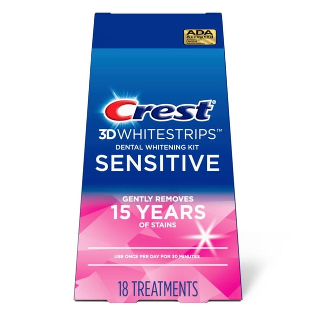 Kit de blanqueamiento dental Crest 3D Whitestrips Sensitive 18 tratamientos