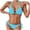 Light Blue, variant on Staron Women's Bikini Swimsuit Set Solid Color Tube Strap High Cut Two Piece Bathing Suit with Removable Pads Vacation Beach Pool Party, Blue M