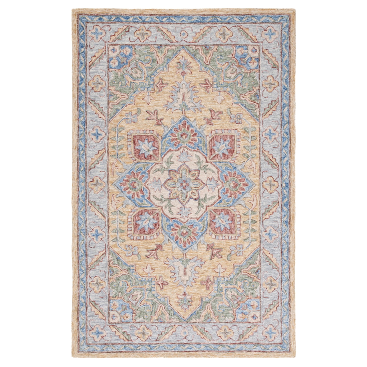 SAFAVIEH Metro David Medallion Area Rug, Yellow/Rust, 8' x 10'