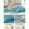 thumbnail image 5 of Turquoise Gradient Area Rug for Bedroom 3x5 Ft Abstract Beach Ocean Wave Oil Painting Super Soft fuzzy Throw Rug Non-Slip Fluffy Plush Indoor Floor Carpet for Living Room Nursery Home Decor, 5 of 8
