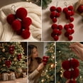 thumbnail image 2 of SHENGXINY Christmas Balls, 24 Pack Velvet Flocked Plastic Christmas Tree Ornaments for Tree Indoor Party Christmas Decorations, 2 of 7