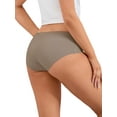 thumbnail image 3 of INSPIRE CHIC Women's Mid-Waisted Panties Full Coverage No Trace Comfortable Briefs XL Brown, 3 of 4
