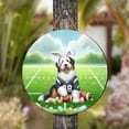 thumbnail image 4 of Happy Easter Hello Spring Old English Sheepdog Playing Football Round Wood Sign Dog Lover Hanging Wall Home Decor - 13003, 4 of 5