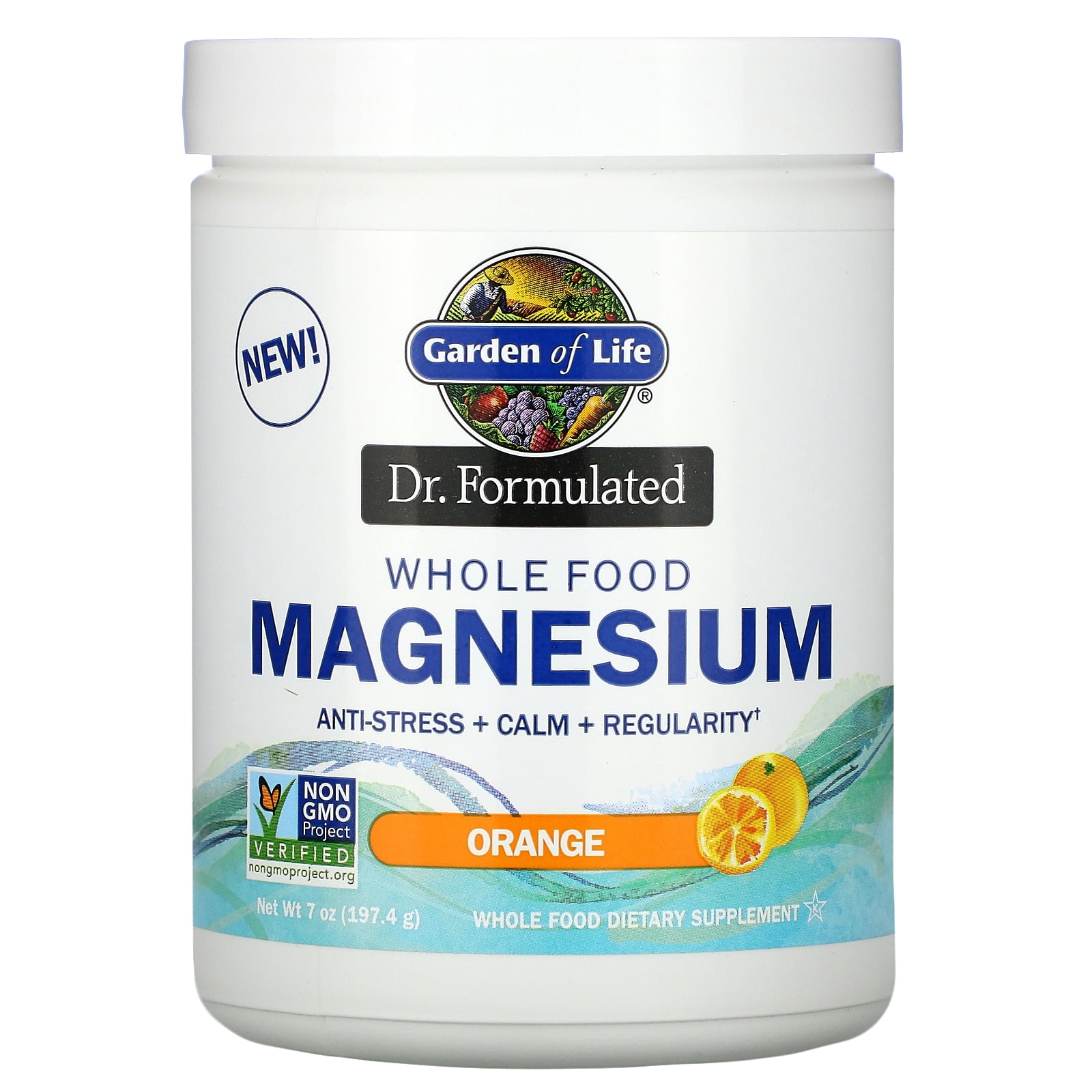 Dr. Formulated, Whole Food Magnesium Powder, Orange, 7 oz (197.4 g), Garden of Life