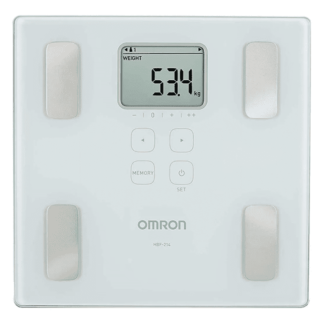 Omron Báscula Digital Corporal para Niños y Adultos, Medición Precisa de Peso y Grasa con 6 Indicadores, Color Blanco, Tecnología Úni Omron balanza de control corporal