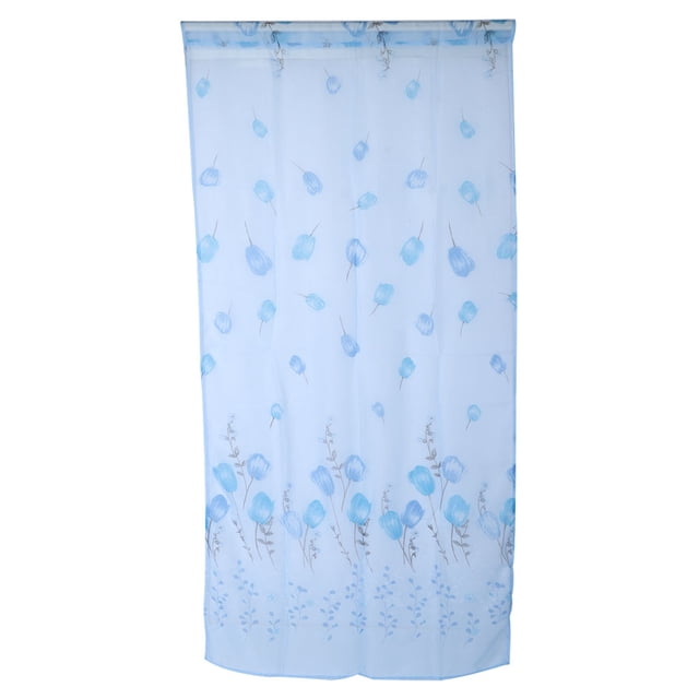 1 x 2 m Cortinas elegantes de gasa transparente para ventanas para decoración de balcones, color azul