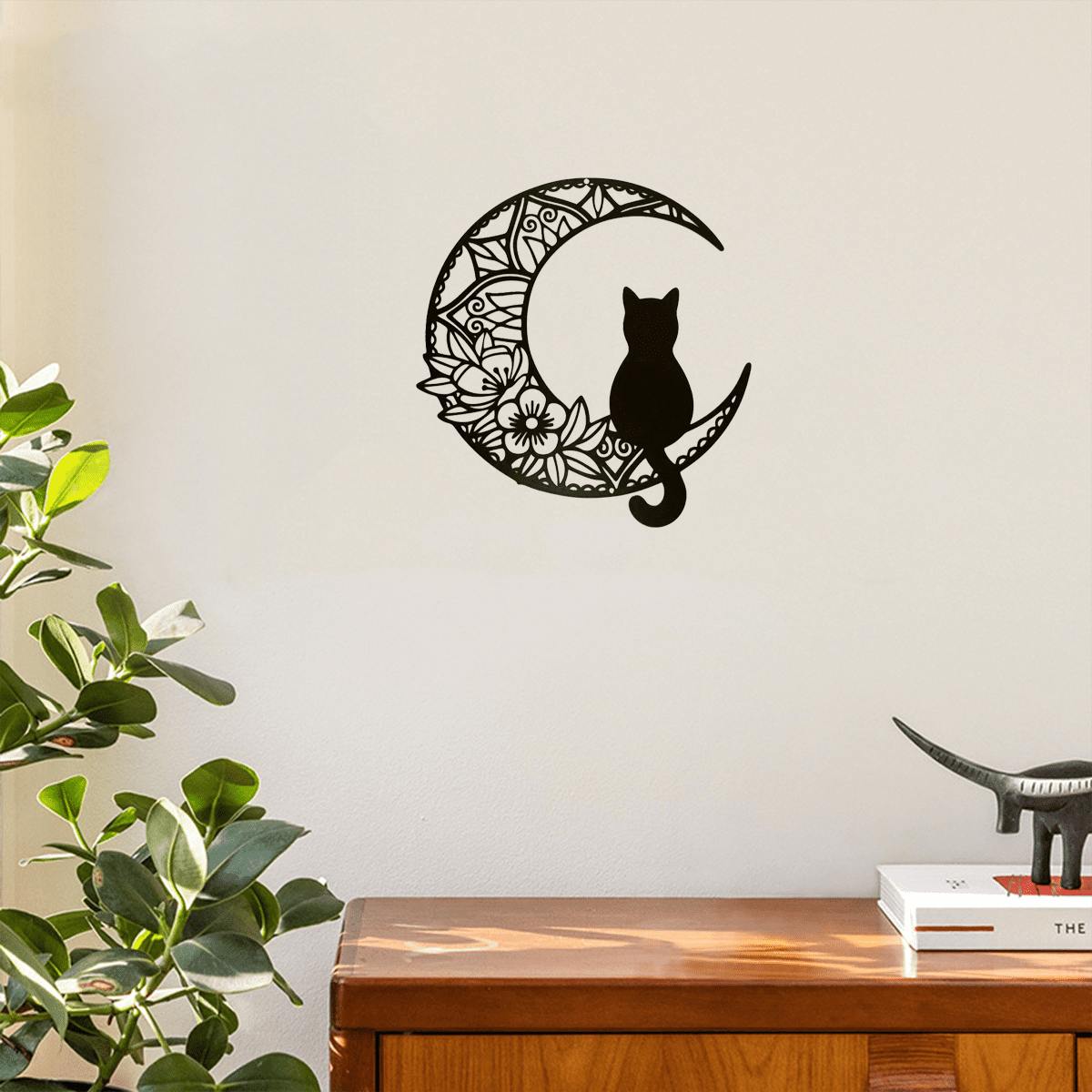 Bohemian Crescent Cat Wall Decor Pet Theme Home Decoration Christmas Holiday Gift