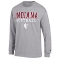 thumbnail image 2 of Men's Champion Gray Indiana Hoosiers Softball Stack Long Sleeve T-Shirt, 2 of 3