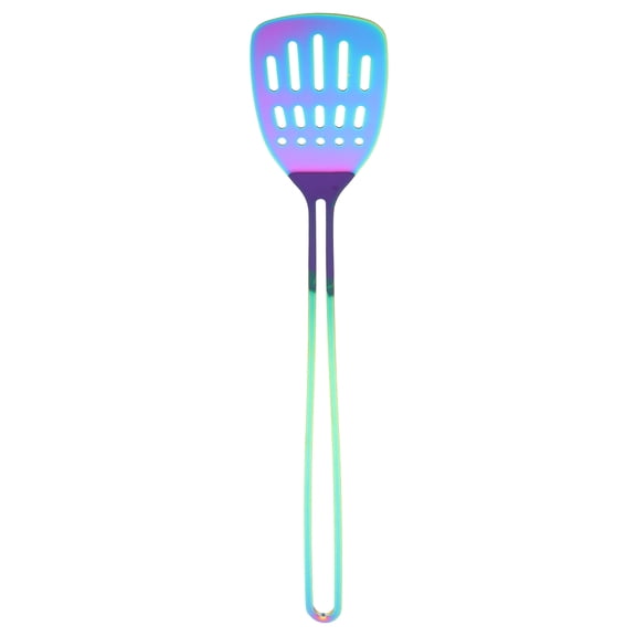BESTYASH Multi Color Stainless Steel Slotted Spatula Turner with Ergonomic Grip for Frying and Serving