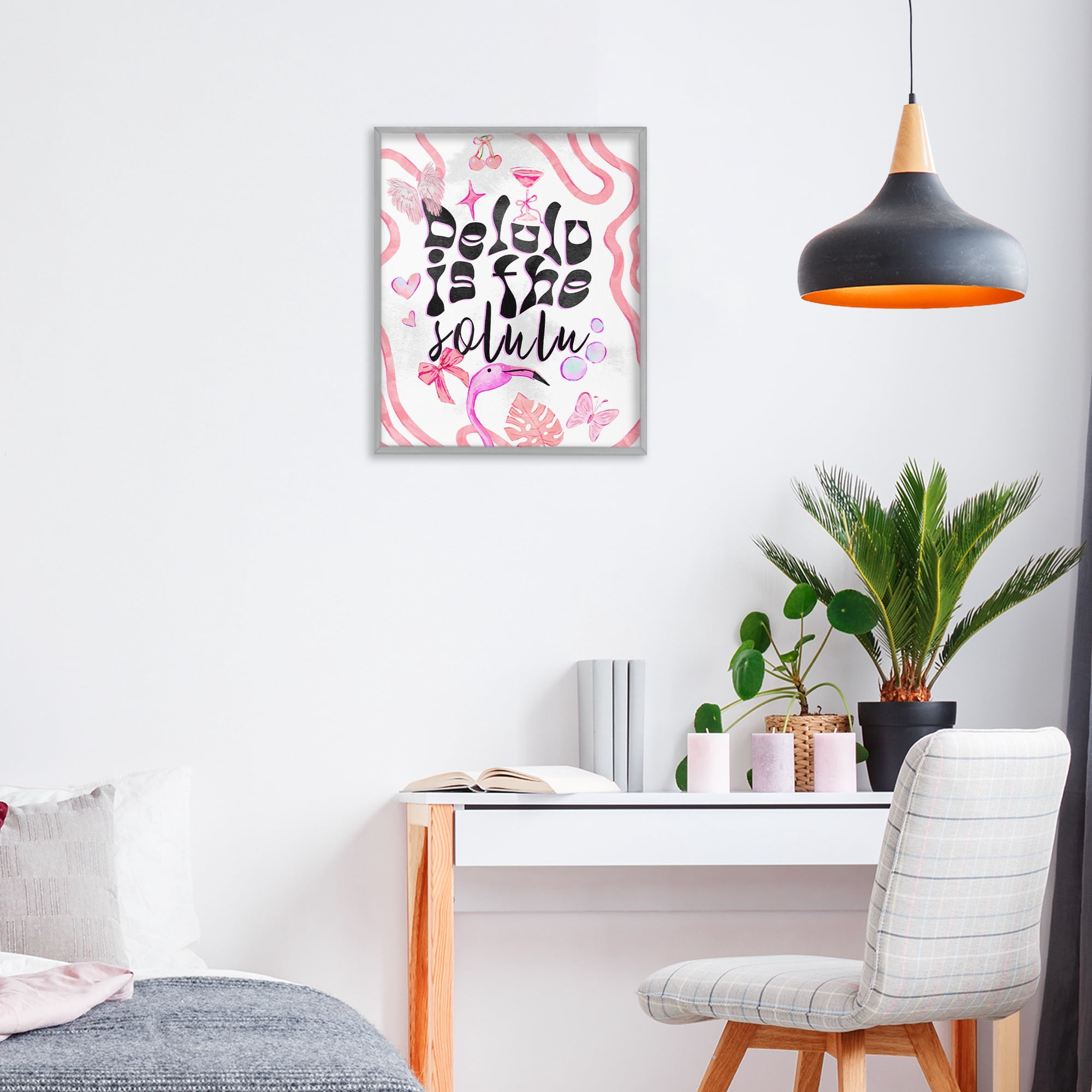 Stupell Industries Delulu Is The Solulu Gray Framed Giclee Art, design by Ziwei Li