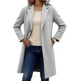 thumbnail image 7 of Cutuoiiu Women's Winter Lapel Double Breasted Office Work Long Wool Pea Cardigan Coat Gifts, 7 of 7