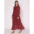 thumbnail image 4 of DressBerry Women's Printed Floor Length Georgette Dress Puff Sleeves Tiered Summer Wear Flared Maxi Dress, 4 of 7