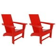 thumbnail image 6 of WestinTrends Ashore All-Weather Poly Lumber Adirondack Chairs, Foldable Modern Farmhouse Design, Outdoor Patio Seating, Set of 2, Red, 6 of 9