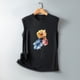 thumbnail image 4 of Camiseta holgada sin mangas con cuello redondo y estampado de flores informales de verano para mujer Pompotops  lopia994325, 4 of 5