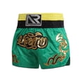 thumbnail image 5 of Raenseen Kids Boys Boxer Shorts Patchwork Metallic Embroidery Wide Waistband Side Slit Boxing B Green S, 5 of 9