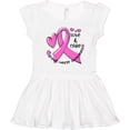 thumbnail image 3 of Inktastic Love, Care, Cure Breast Cancer Awareness Pink Ribbon Girls Toddler Dress, 3 of 5