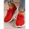 thumbnail image 5 of White Sneakers for Women Lace Up Shoes Wide Width Running Athletic Shoes Comfort Trainers Non Slip Red 4.5, 5 of 8