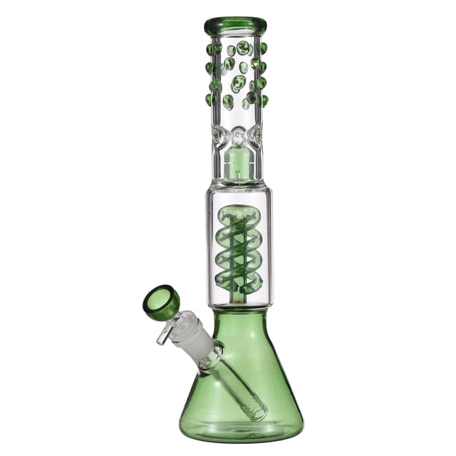 Tubo de agua de vidrio Tubos de percolador de altura Accesorio de bong de disco con boquilla Artesan Tomshoo 520g