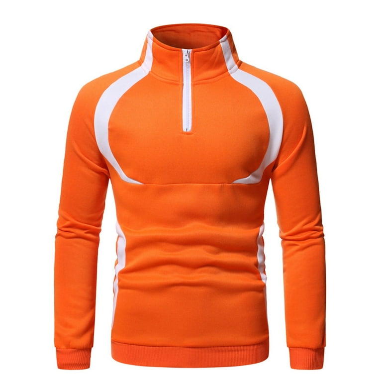LEEy-world Hoodies for Men Men's Pullover Hoodies, Thermal Warm Winter  Hooded Sweatshirt, Sports Running Workout Hoodie Orange,XXL 