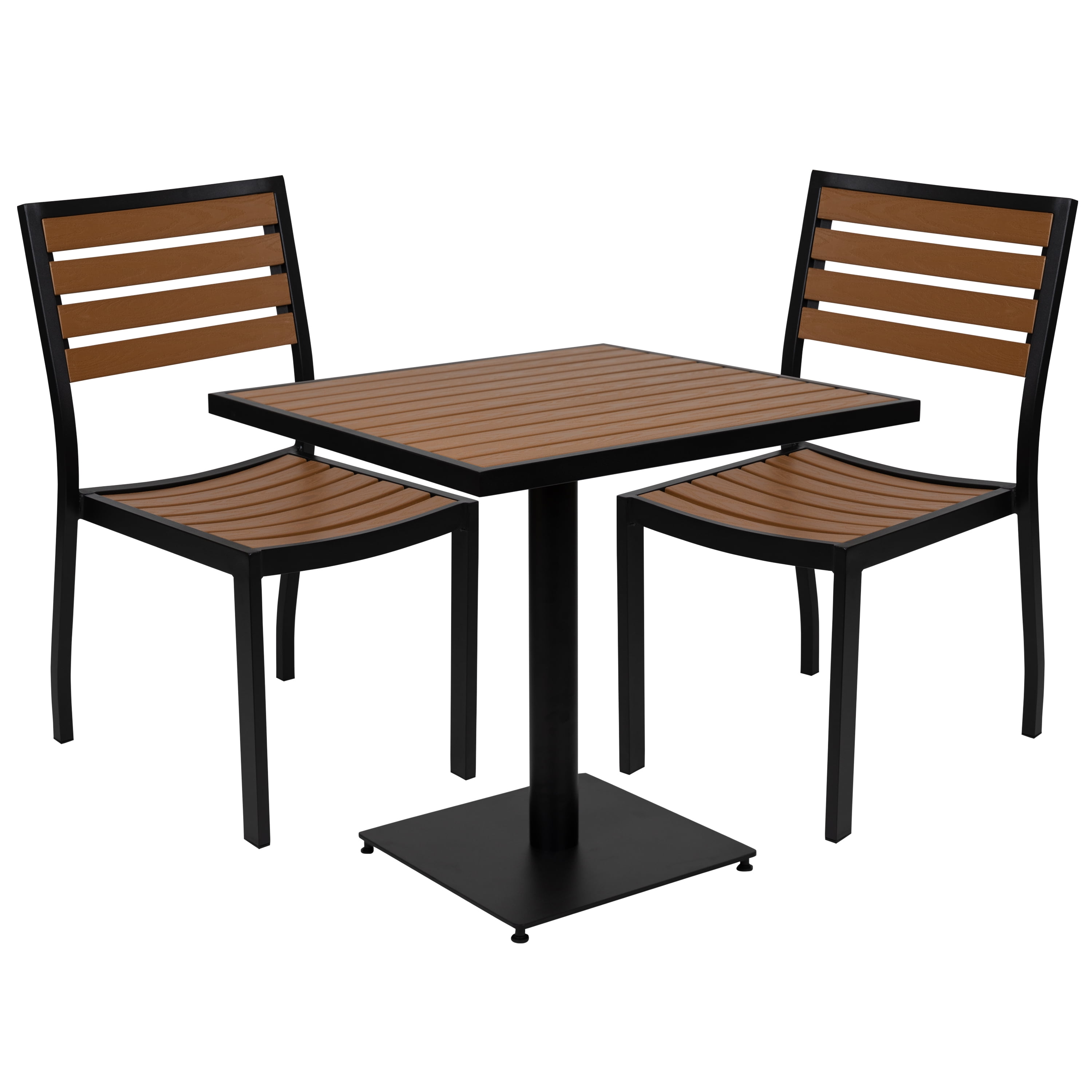 Flash Furniture Lark Outdoor Patio Bistro Dining Table Set with 2