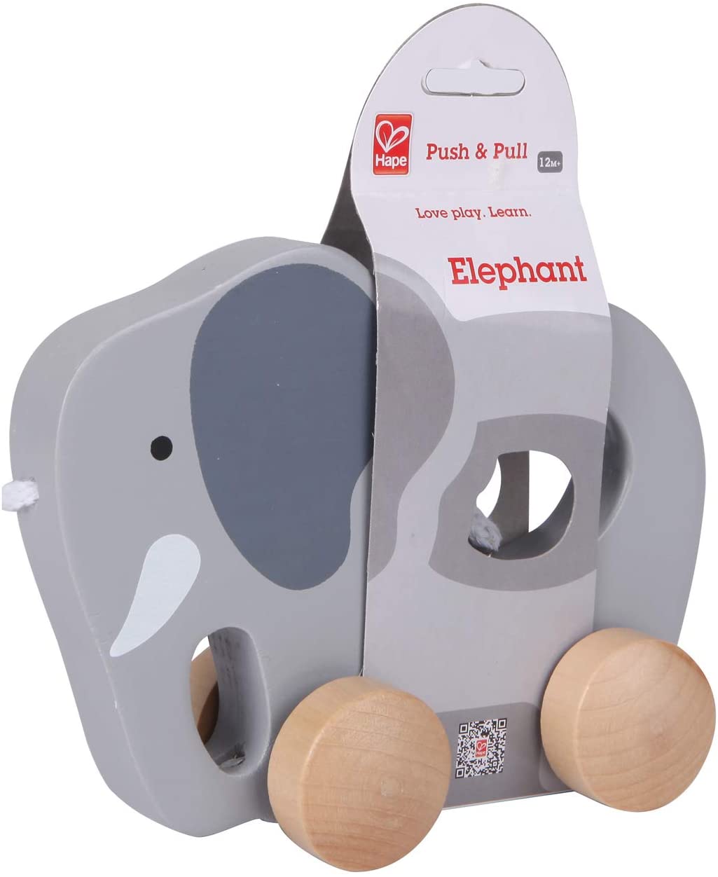 (Elephant) - Hape Elephant Wooden Push and Pull Toddler Toy,Grey - image 5 of 6