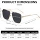 thumbnail image 4 of Polarized Sunglasses Womens Men Retro Oversized Square Vintage Fashion Shades Classic Large Metal Sun Glasses, 4 of 4