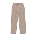thumbnail image 4 of XIMIN Boys and Girls Preppy Sweatsuit Set, 2 Piece Outfit with Zip Up Hoodie and Joggers, Fall Winter School Athletic Clothing (Khaki, 11-12Years), 4 of 6