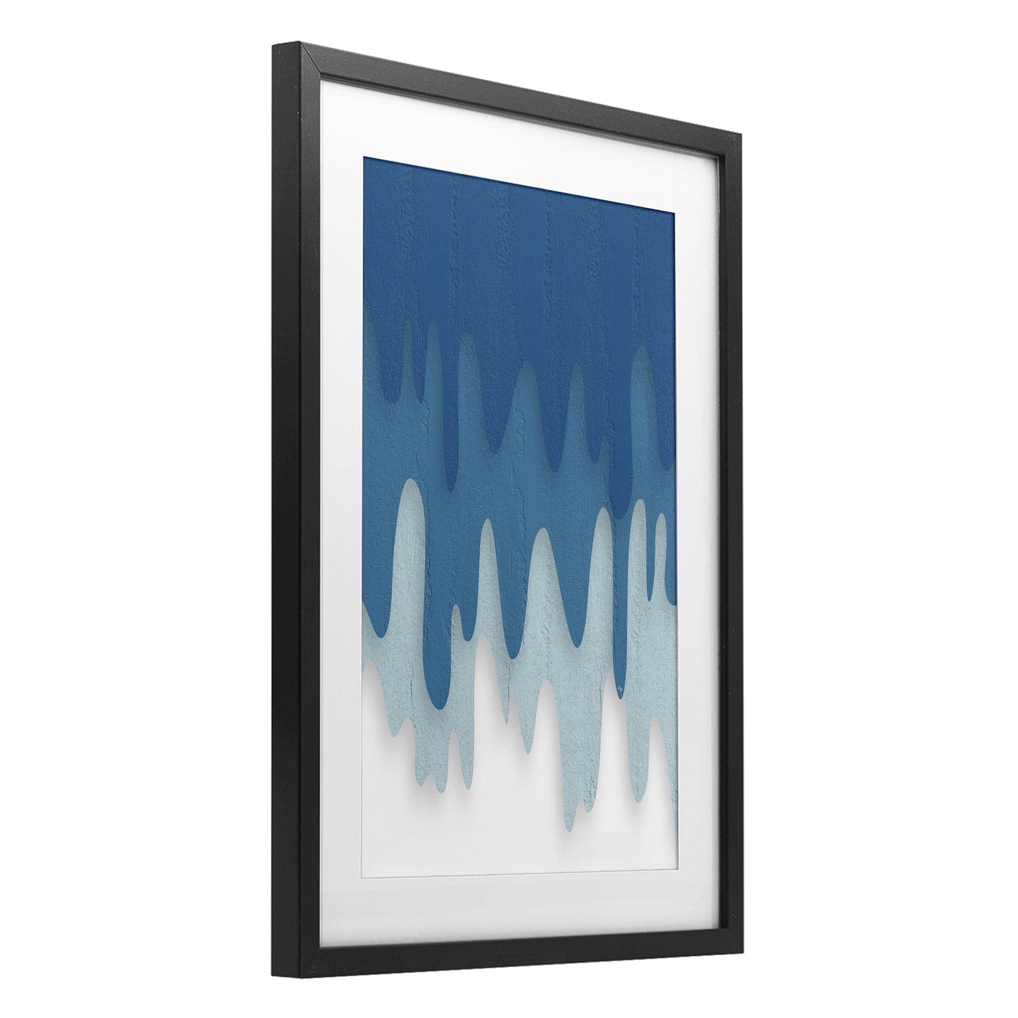 Stupell Industries Water Wave Fluid Contour Black Framed Print Under Glass, design by Martina Pavlova