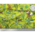 thumbnail image 2 of Soimoi polyester Crepe Fabric Branches,Parrot & Leopard Jungle Printed Fabric 1 Yard 52 Inch Wide, 2 of 3