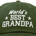 thumbnail image 2 of DALIX Worlds Best Grandpa Dad Hat Grandfather Gift Cotton Cap in Olive, 2 of 6