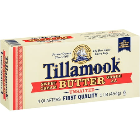 Tillamook Unsalted Sweet Cream Butter 1 lb Box - Walmart.com