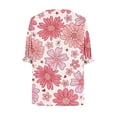 thumbnail image 2 of Blusas para las Mujeres Casual Tamaño Grande Cuello Redondo Impresión Corta Camiseta Superior, Verano Casual Blusa para las Mujeres, 2 of 4