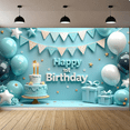 thumbnail image 5 of Decorative Design Happy 1st Birthday Banner Balloon Decoration Blue Theme Cake Decoration Gift Boxes for Kids Party Indoor Decoration Photo Shoot, 5 of 8