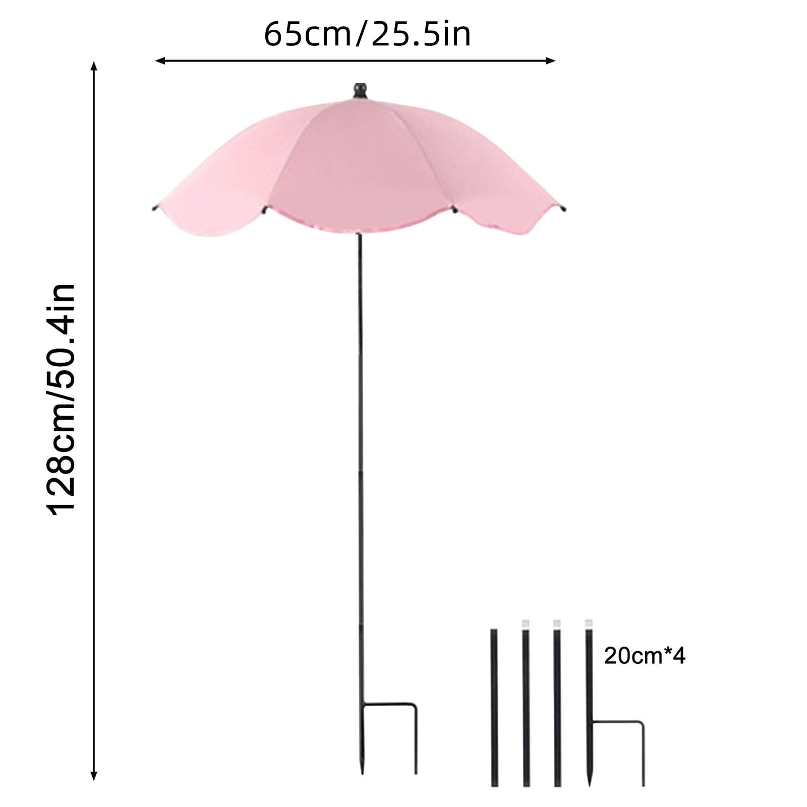Large Garden Parasol with Plants Stake | Outdoor Sunlight Shade and Rain Protection Umbrella for Potted Plants | Sun Shade Canopy for Container Gardens, Patio, and Balcony Plants Protection