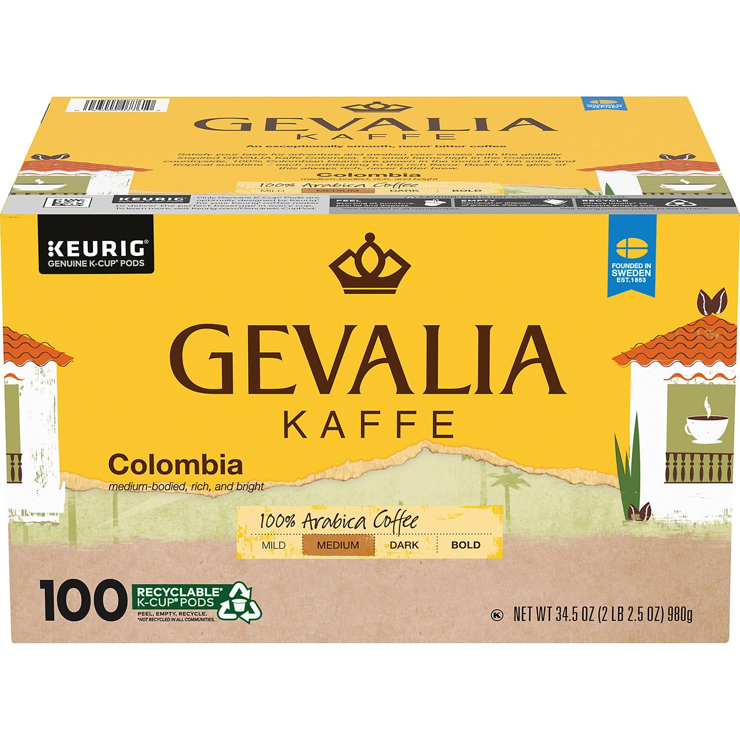 Gevalia Colombian K Cup Coffee Pods 100 Ct