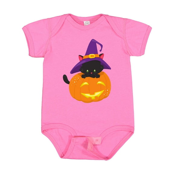 Inktastic Black Cat, Pumpkin, Cat With Witch Hat, Halloween Boys or Girls Baby Bodysuit