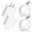 thumbnail image 2 of TYPPKMM Compatible with iPhone Charger 6/ Fast Charging 2Pack 20W Pd Fast Charger Type C Fast,20W PD – 2-Pack, White, with Cable, for iPhone 14/13/12/11, 2 of 5