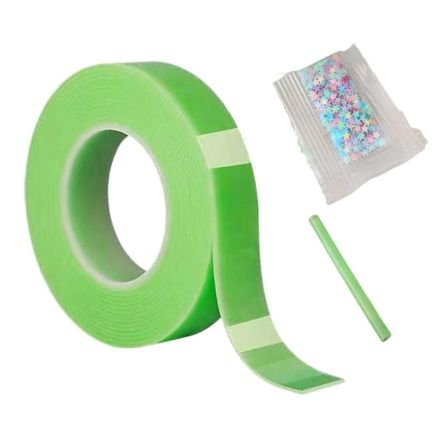 Cinta de doble cara Nano Cinta de montaje, Cinta de montaje doméstica de juguete de , Soplado de burbujas para accesorios de decoración de carteles de juguetes 1mmx3cmx3m verde