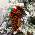 thumbnail image 2 of JeashCHAT Christmas Pinecone Ornaments, 5.51 Inch Large Pine Cones with Bow Red Berry Pine Needle, Christmas Tree Decorations Pinecone Hanging Pendant for Xmas Holiday Party, 2 of 6