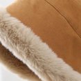 thumbnail image 7 of dianhelloya Winter Bucket Hat Soft Plush Foldable Stylish Thickened Outdoor Warm Windproof Fisherman Hat for Women Khaki, 7 of 7