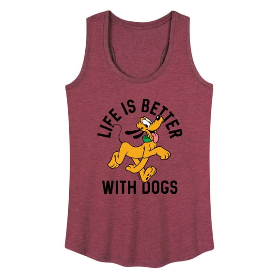 Mickey & Friends - Pluto Life Is Better With Dogs - Women's Racerback Tank Top