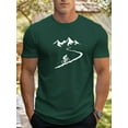 thumbnail image 2 of Men'S Light Blue Cycling Graphic T-Shirt - Breathable Summer Tee with Mountain Bike Design, Regular Fit Casual Shirt for Cycling Enthusiasts & Casual Attire, Outdoor Leisurewear, Mountain Bike Print,, 2 of 2