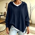 thumbnail image 6 of Edvintorg Women's Sweaters Lightweight Long Sleeve Hooded Pullover Top Fall Loose Knit Sweater Clothes for Women Navy XXL, 6 of 9