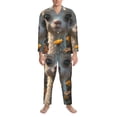 thumbnail image 3 of Fotbe Adorable Llama In Flowers Pijama de Hombre con Estampado de Manga Larga, Conjunto de 2 Piezas, Ropa de Dormir Suave y Cómoda con Bolsillos-Medium, 3 of 7