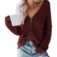 thumbnail image 3 of Suéter tipo cárdigan con capucha para mujer, suéter tipo cárdigan con capucha para mujer Suéter tipo cárdigan con capucha y cremallera informal para mujer Fiel a su promesa, 3 of 6